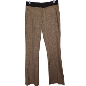 Kenneth Cole New York Wool Silk Blend Womens Pants Preppy Brown Tweed‎ Size 4